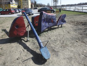 Plastika na naučné stezce Voda je věda. Foto: Radoslav Bernat. 